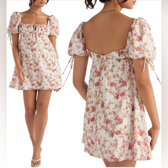House of CB Dresses House Of Cb Princess Puff Mini Dress Floral S